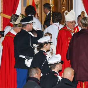 Le prince Albert II de Monaco et la princesse Charlene participaient le 26 janvier 2017 à la célébration de Sainte Dévote à Monaco. © Olivier Huitel/Pool restreint Monaco/Bestimage