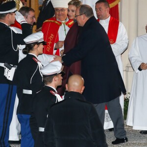 Le prince Albert II de Monaco et la princesse Charlene participaient le 26 janvier 2017 à la célébration de Sainte Dévote à Monaco. © Olivier Huitel/Pool restreint Monaco/Bestimage