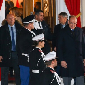 Le prince Albert II de Monaco et la princesse Charlene participaient le 26 janvier 2017 à la célébration de Sainte Dévote à Monaco. © Olivier Huitel/Pool restreint Monaco/Bestimage
