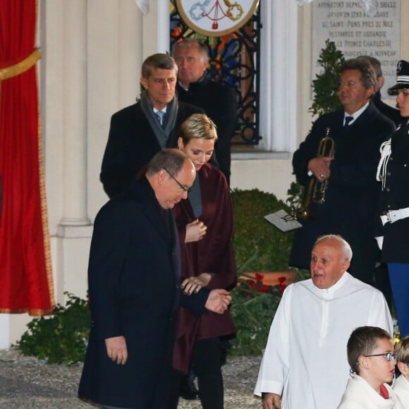 Le prince Albert II de Monaco et la princesse Charlene participaient le 26 janvier 2017 à la célébration de Sainte Dévote à Monaco. © Olivier Huitel/Pool restreint Monaco/Bestimage