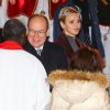 Le prince Albert II de Monaco et la princesse Charlene participaient le 26 janvier 2017 à la célébration de Sainte Dévote à Monaco. © Olivier Huitel/Pool restreint Monaco/Bestimage
