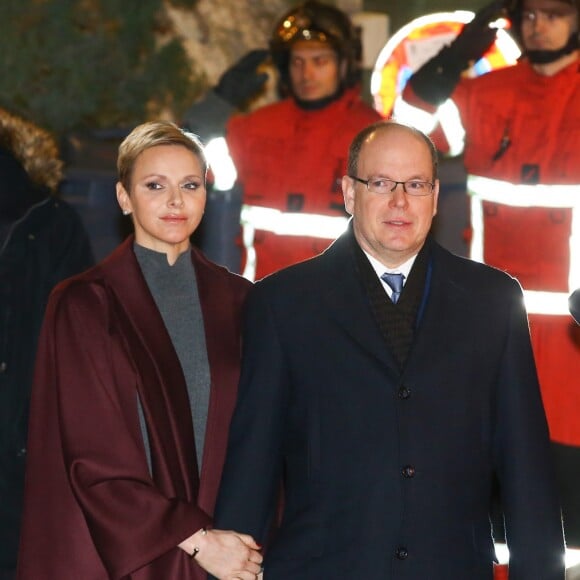 Le prince Albert II de Monaco et la princesse Charlene participaient le 26 janvier 2017 à la célébration de Sainte Dévote à Monaco. © Olivier Huitel/Pool restreint Monaco/Bestimage