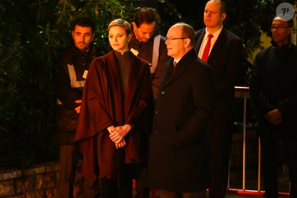 Le prince Albert II de Monaco et la princesse Charlene participaient le 26 janvier 2017 à la célébration de Sainte Dévote à Monaco. © Olivier Huitel/Pool restreint Monaco/Bestimage