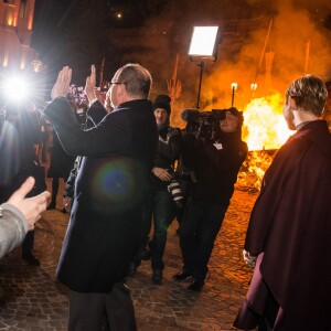 Le prince Albert II de Monaco et la princesse Charlene saluent la foule le 26 janvier 2017 à la célébration de Sainte Dévote à Monaco. © Eric Mathon palais princier/Pool restreint Monaco/Bestimage