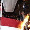 Le prince Albert II de Monaco et la princesse Charlene ont participé à la célébration de Sainte Dévote à Monaco le 26 janvier 2017 en embrasant la barque symbolisant l'arrivée de la martyre sur le Rocher. © Jean-Charles Vinaj/Pool restreint Monaco/Bestimage