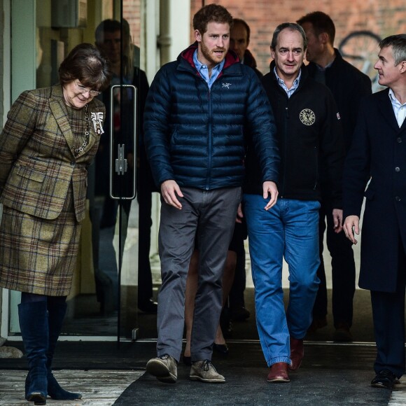 Le prince Harry visite le Help For Heroes Recovery Centre à la Tedworth House à Tidworth, le 23 january 2017, où le prince a appris des choses concernant l'aide apportée aux vétérans souffrant de maladies mentales.