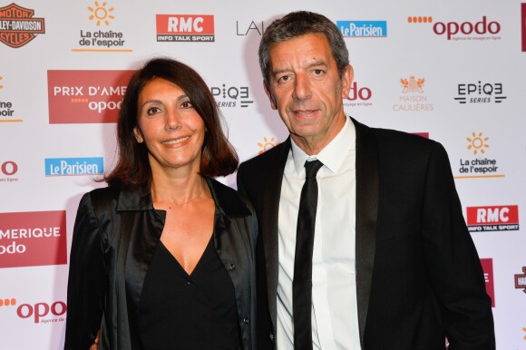 Michel Cymes avec sa femme Nathalie lors du dîner de gala du 96e Prix d'Amérique Opodo à l'hôtel Salomon de Rothschild à Paris, le 28 janvier 2017. © Guirec Coadic/Bestimage