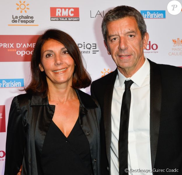 Michel Cymes avec sa femme Nathalie lors du dîner de gala du 96e Prix d'Amérique Opodo à l'hôtel Salomon de Rothschild à Paris, le 28 janvier 2017. © Guirec Coadic/Bestimage