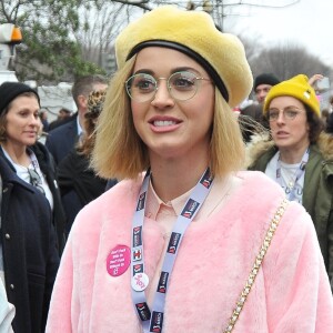 Katy Perry lors de la ‘marche des femmes' contre Trump à Washington, le 21 janvier 2017