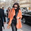 Exclusif - Bella Hadid est de retour à l'hôtel George V à Paris, après être aller voir l'exposition "Henri Matisse" à la Fondation Louis Vuitton. Le 27 janvier 2017