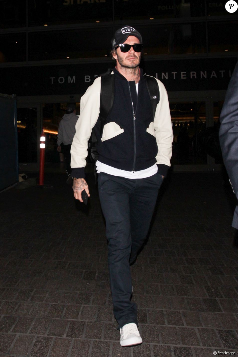 David Beckham arrive à l&#039;aéroport LAX de Los Angeles, le 29 janvier 2017.