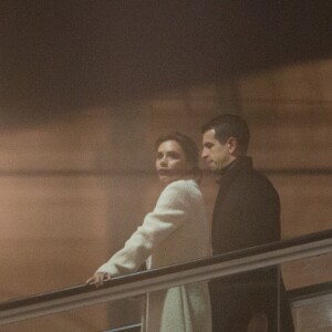 David et Victoria Beckham arrivent à la Gare du Nord pour prendre un Eurostar pour Londres à Paris le 23 janvier 2017.