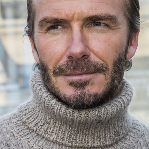 David Beckham au défilé de mode "Louis Vuitton" homme collection Automne/Hiver 2017-2018 dans les jardins du Palais Royal à Paris le 19 janvier 2017.