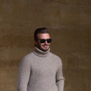 David Beckham quitte le défilé Louis Vuitton et se rend à la gare du Nord à Paris le 19 janvier 2017. © Agence / Bestimage