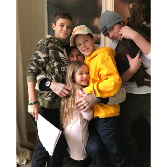 Victoria Beckham a publié une photo de son mari et ses enfants sur sa page Instagram, le 30 janvier 2017