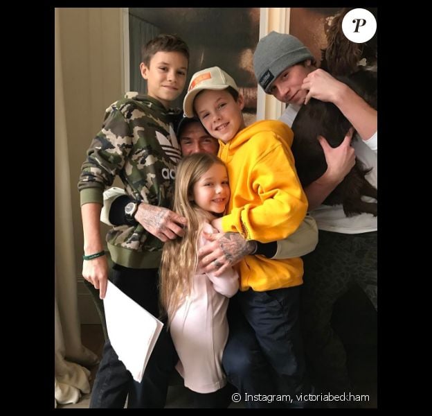 Victoria Beckham a publié une photo de son mari et ses enfants sur sa page Instagram, le 30 janvier 2017