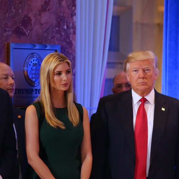 Eric Trump, Ivanka Trump, Donald Trump Jr à la Conférence de presse de Donald Trump à la Trump Tower à New York le 11 janvier 2017.