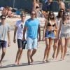 Exclusif - Cindy Crawford, Rande Gerber et leurs 2 enfants Kaia et Presley font la fête à la plage au Nikki Beach de Saint-Barthélémy le 30 décembre 2016