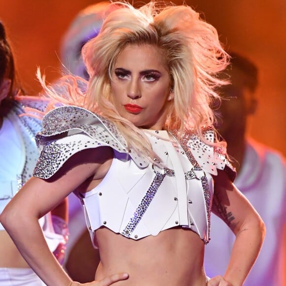 Lady Gaga en concert lors du Super Bowl au stade NRG à Houston, Texas, Etats-Unis, le 5 février 2017.