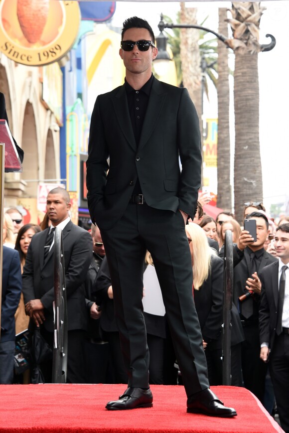 Adam Levine inaugure son étoile sur le Walk of Fame. Hollywood, Los Angeles, le 10 février 2017. © Chris Delmas/Bestimage