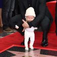Adam Levine inaugure son étoile sur le Walk of Fame, en présence de son épouse Behati Prinsloo et de leur fille Dusty Rose. Hollywood, Los Angeles, le 10 février 2017. © Chris Delmas/Bestimage