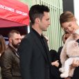 Adam Levine inaugure son étoile sur le Walk of Fame, en présence de son épouse Behati Prinsloo et de leur fille Dusty Rose. Hollywood, Los Angeles, le 10 février 2017. © Chris Delmas/Bestimage