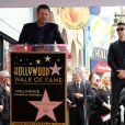 Adam Levine et Blake Shelton - Adam Levine reçoit son étoile sur le Walk of Fame à Hollywood, le 10 février 2017 © Chris Delmas/Bestimage