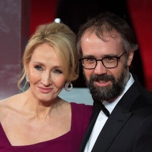 JK Rowling et son mari Neil Murray - Arrivée des people à la cérémonie des British Academy Film Awards (BAFTA) au Royal Albert Hall à Londres, le 12 février 2017.