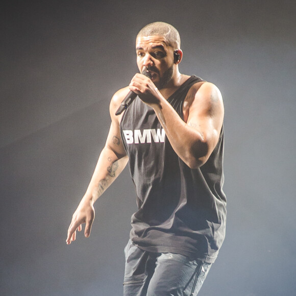 Le rappeur Drake en concert au London O2 Arena lors du 'Boy Meets World' world tour à Londres, le 5 février 2017