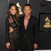 Chrissy Teigen et son mari John Legend lors de la 59ème soirée annuelle des Grammy Awards au Staples Center à Los Angeles, le 12 février 2017.