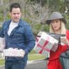 Exclusif - Hilary Duff, Mike Comrie et leur fils Mike Comrie arrivent à l' anniversaire de la fille d'Haylie Duff, Ryan, à Los Angeles le 7 mai 2016.