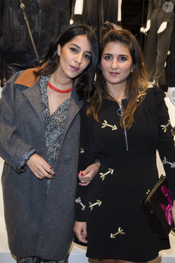Leïla Bekhti et Géraldine Nakache - Présentation du sac "Balloon Dog" de Jeff Koons pour H&M au centre Pompidou à Paris le 9 décembre 2014.