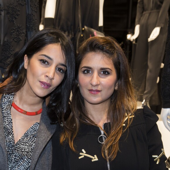 Leïla Bekhti et Géraldine Nakache - Présentation du sac "Balloon Dog" de Jeff Koons pour H&M au centre Pompidou à Paris le 9 décembre 2014.