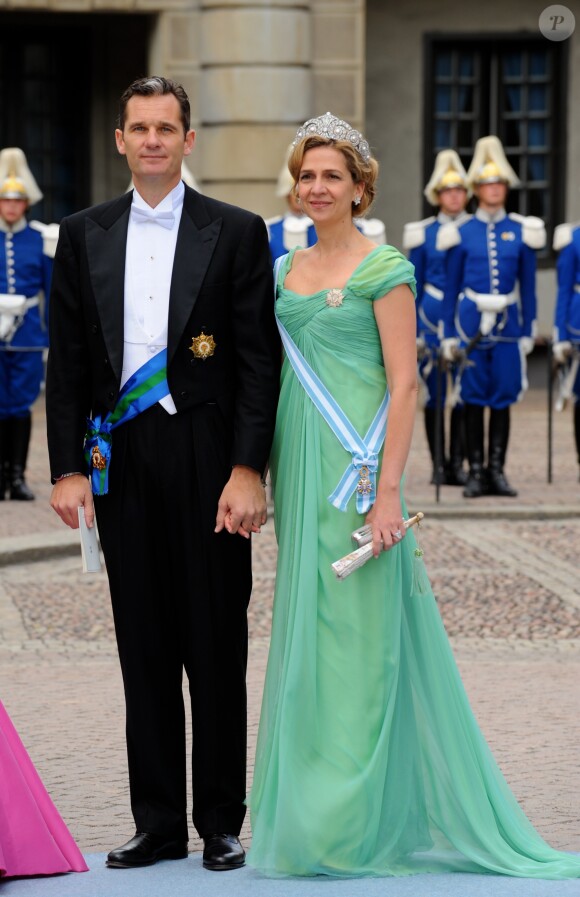 Iñaki Urdangarin et l'infante Cristina d'Espagne au mariage de la princesse Victoria de Suède le 19 juin 2010.