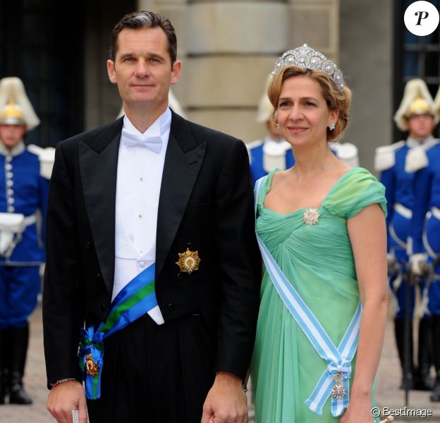 Iñaki Urdangarin et l'infante Cristina d'Espagne au mariage de la princesse Victoria de Suède le 19 juin 2010.