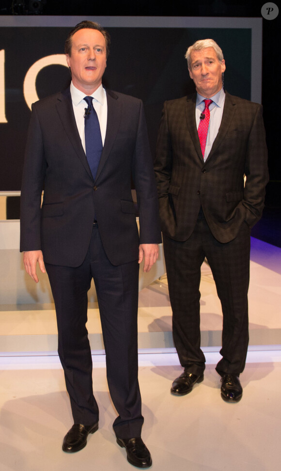 David Cameron et Jeremy Paxman dans les studios de Sky en mars 2015.
