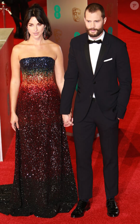 Jamie Dornan et sa femme Amelia Warner - Arrivée des people à la cérémonie des British Academy Film Awards (BAFTA) au Royal Albert Hall à Londres, le 12 février 2017.