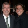 Patrick Balkany et son fils Alexandre Balkany lors de l'avant-première du film " Vive la France " à l' UGC Ciné Cité Bercy à Paris, le 19 février 2013.