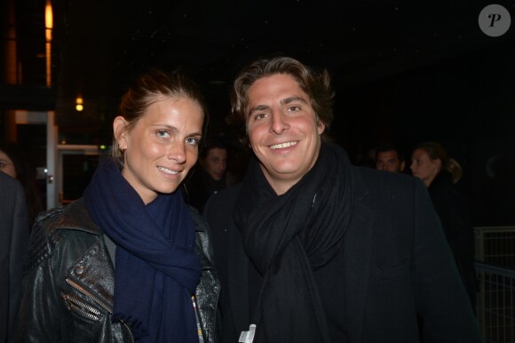 Alexandre Balkany et sa femme Solenne Gallagher lors de l'avant-première du film " Vive la France " à l' UGC Ciné Cité Bercy à Paris, le 19 février 2013
