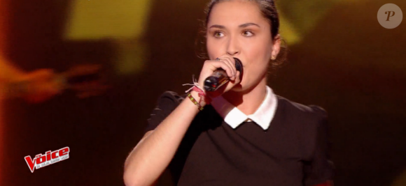 Camille Esteban dans "The Voice 6" le 25 février 2017 sur TF1.