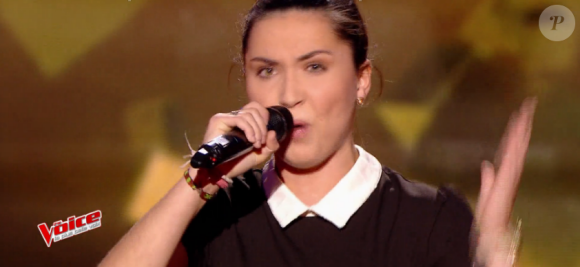 Camille Esteban dans "The Voice 6" le 25 février 2017 sur TF1.