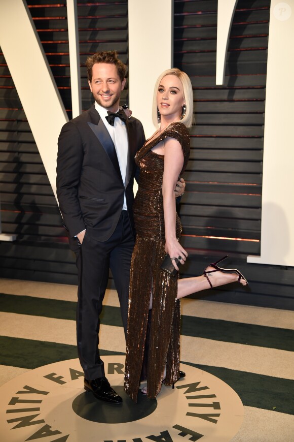 Derek Blasberg et Katy Perry à la soirée Vanity Fair pour les Oscar le 26 février 2017