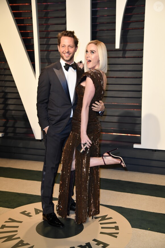 Derek Blasberg et Katy Perry à la soirée Vanity Fair pour les Oscar le 26 février 2017