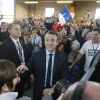 Emmanuel Macron lors d'une réunion publique à Saint-Priest-Taurion, près de Limoges. Le 25 février 2017 © Patrick Bernard / Bestimage