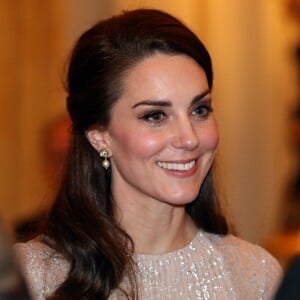 Kate Middleton, duchesse de Cambridge lors de la réception donnée le 27 février 2017 à Buckingham Palace par la reine Elizabeth II en l'honneur du lancement de l'année culturelle UK - India et des 70 ans de l'indépendance de l'Inde.