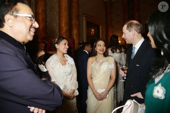 Le prince Edward, comte de Wessex lors de la réception donnée le 27 février 2017 à Buckingham Palace en l'honneur du lancement de l'année culturelle UK - India et des 70 ans de l'indépendance de l'Inde.