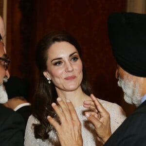 Kate Middleton, duchesse de Cambridge lors de la réception donnée le 27 février 2017 à Buckingham Palace en l'honneur du lancement de l'année culturelle UK - India et des 70 ans de l'indépendance de l'Inde.