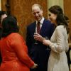Le prince William et la duchesse de Cambridge lors de la réception donnée le 27 février 2017 à Buckingham Palace en l'honneur du lancement de l'année culturelle UK - India et des 70 ans de l'indépendance de l'Inde.