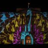 Une projection lumineuse signée Studio Carrom sur la façade de Buckingham Palace lors de la réception donnée le 27 février 2017 à Buckingham Palace en l'honneur du lancement de l'année culturelle UK - India et des 70 ans de l'indépendance de l'Inde.