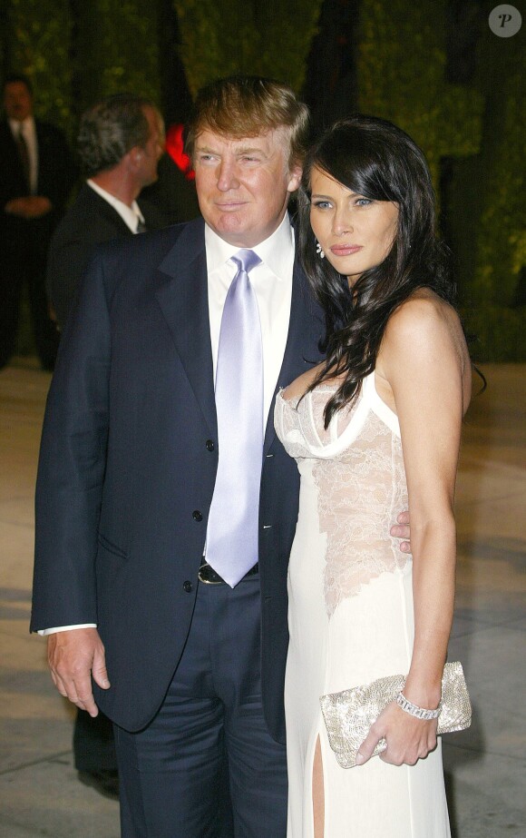 Donald Trump et sa femme à la Vanity Fair Oscar Party 2004.